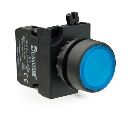 CP Series Plastic 1NO Spring Flush Blue 22 mm Control Unit